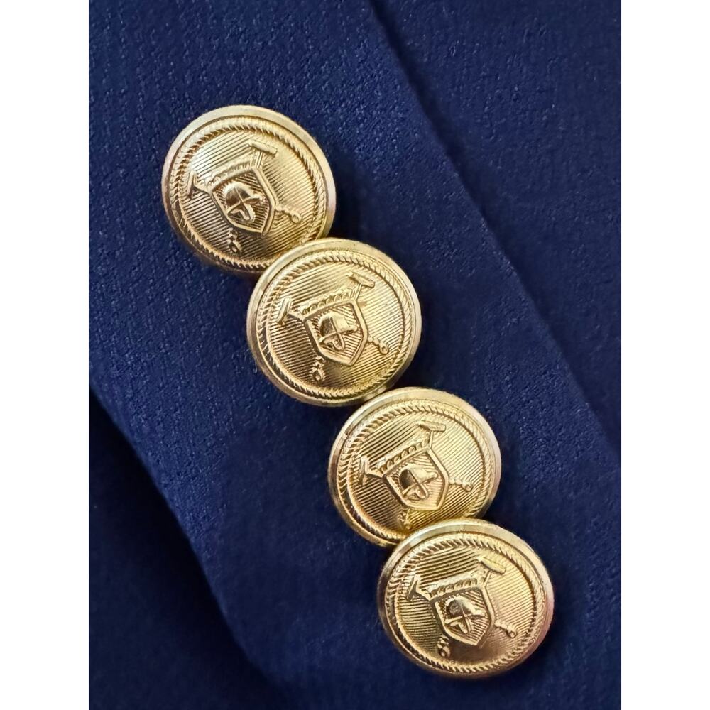 RALPH Ralph Lauren Men’s Navy Blue Blazer Gold Crest Buttons Large Size - Picture 5 of 5
